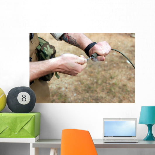 Soldier Pulls Detonation Cord Wall Decal