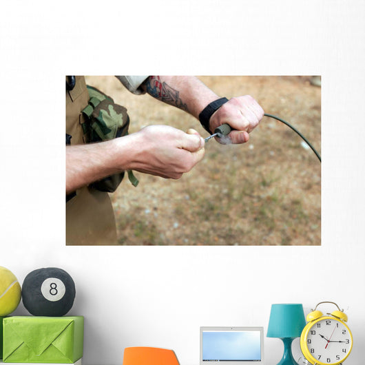 Soldier Pulls Detonation Cord Wall Decal