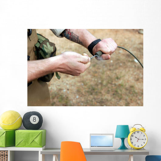 Soldier Pulls Detonation Cord Wall Decal