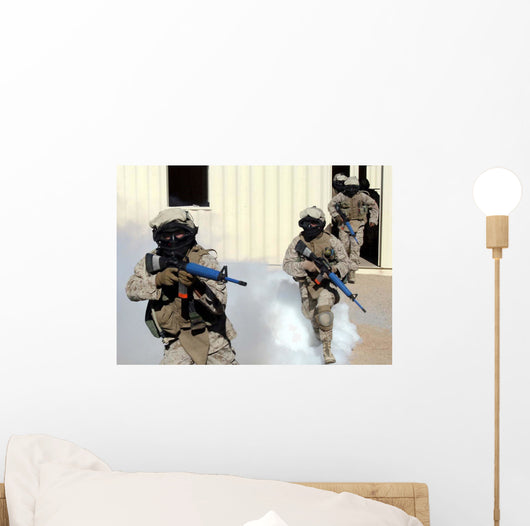 Marines Cross Danger Area Wall Decal