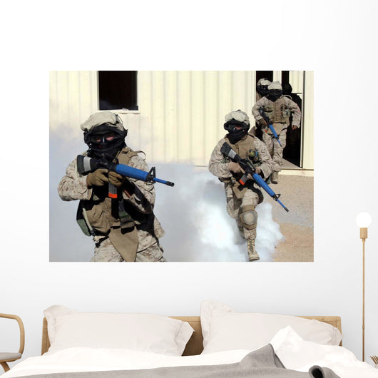 Marines Cross Danger Area Wall Decal