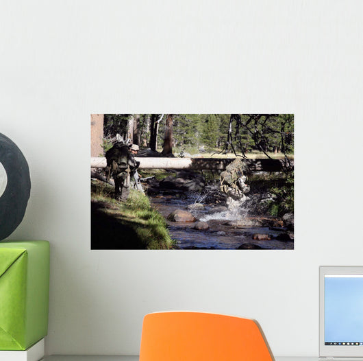 Marines Splash across Stream Wall Decal