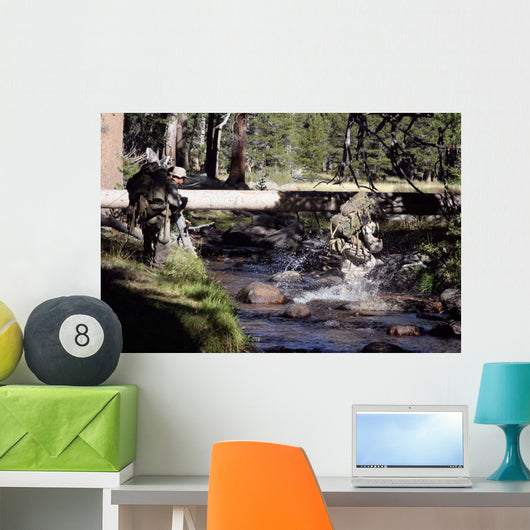 Marines Splash across Stream Wall Decal