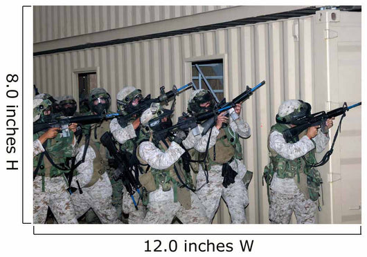 Marines Raise Their Weapons Wall Decal