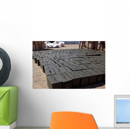 Ammunition Boxes Sit Covered Wall Decal