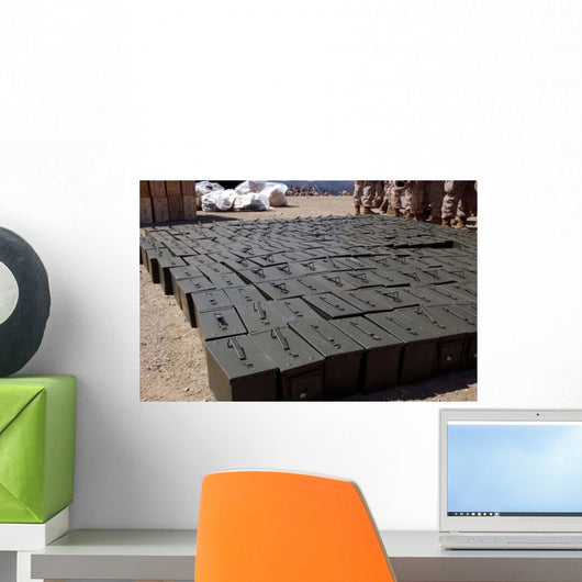 Ammunition Boxes Sit Covered Wall Decal