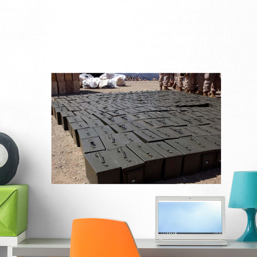 Ammunition Boxes Sit Covered Wall Decal