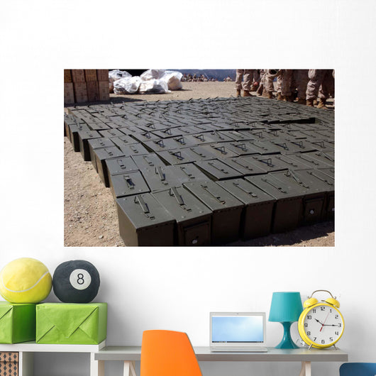 Ammunition Boxes Sit Covered Wall Decal