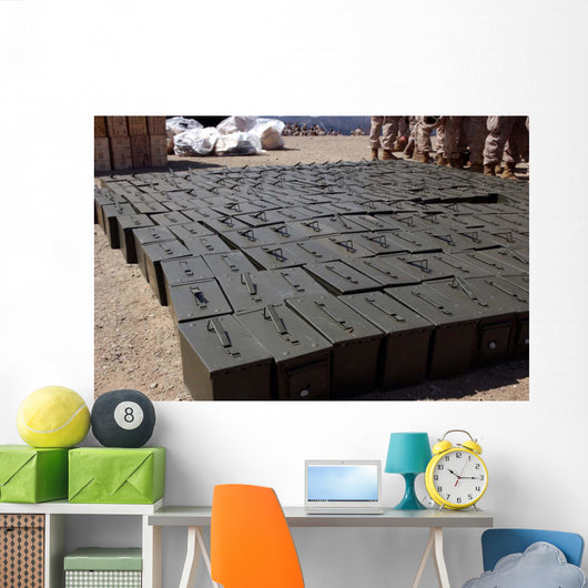 Ammunition Boxes Sit Covered Wall Decal