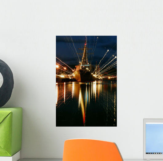 Holiday Lights Shine from Wall Decal