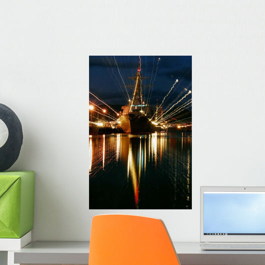 Holiday Lights Shine from Wall Decal