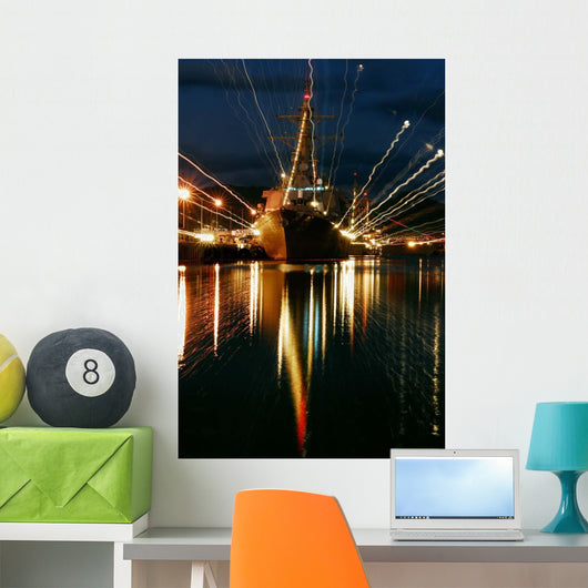 Holiday Lights Shine from Wall Decal
