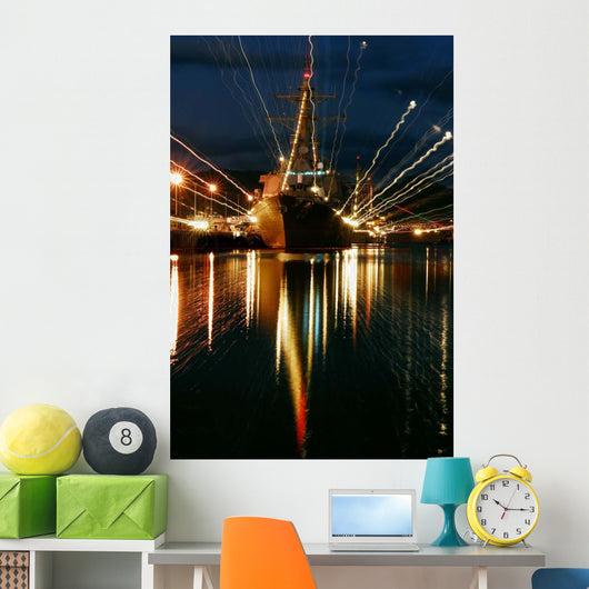 Holiday Lights Shine from Wall Decal