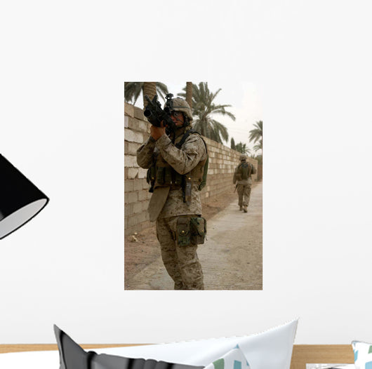 Machine Gunner Uses His Wall Decal