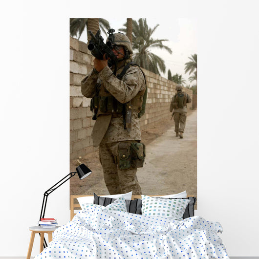 Machine Gunner Uses His Wall Decal