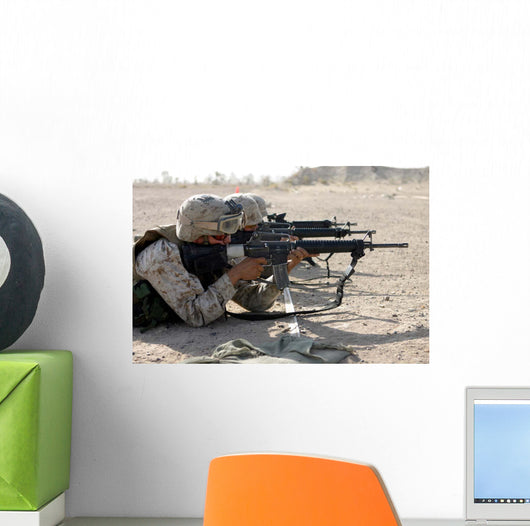 Marine Fires Their M16a2 Wall Decal