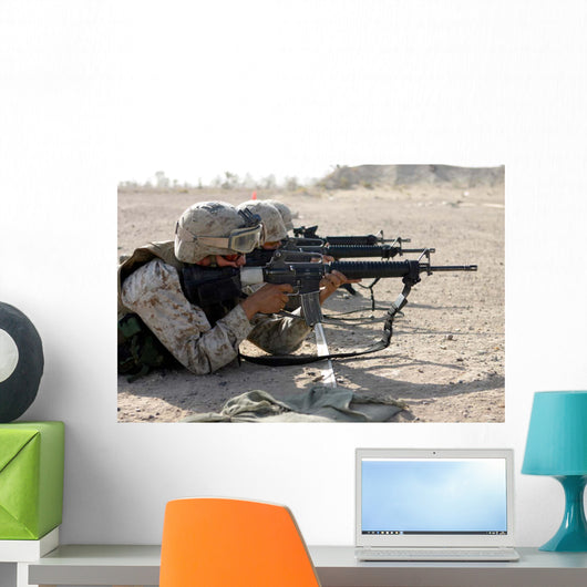 Marine Fires Their M16a2 Wall Decal