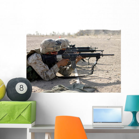 Marine Fires Their M16a2 Wall Decal