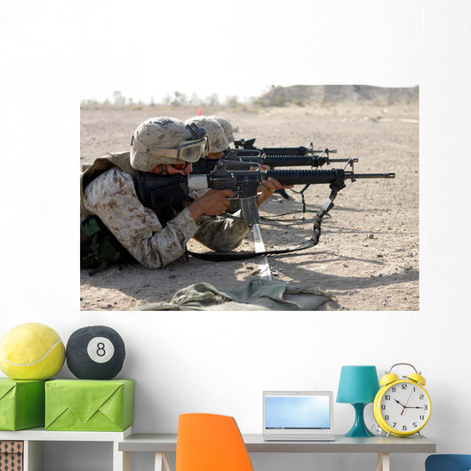 Marine Fires Their M16a2 Wall Decal