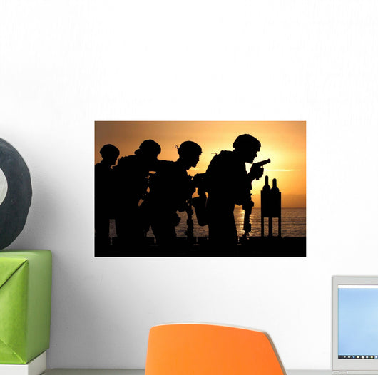Marines Fire 9mm Handguns Wall Decal