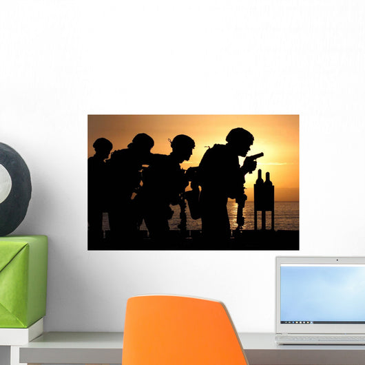 Marines Fire 9mm Handguns Wall Decal