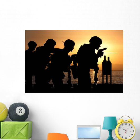 Marines Fire 9mm Handguns Wall Decal