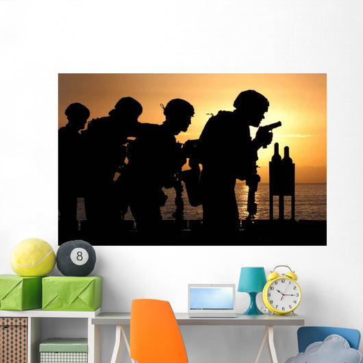 Marines Fire 9mm Handguns Wall Decal