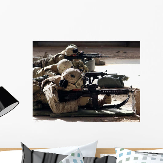 Marines Fire Their M-16a4 Wall Decal