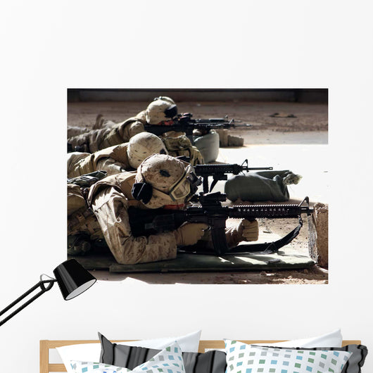 Marines Fire Their M-16a4 Wall Decal