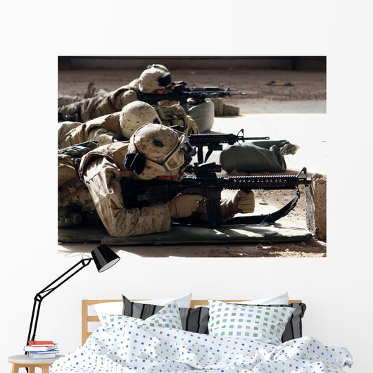 Marines Fire Their M-16a4 Wall Decal