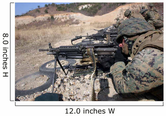 Corpsman Fires M249 Squad Wall Decal