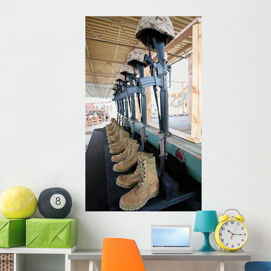 Boots Rifles Dog Tags Wall Decal