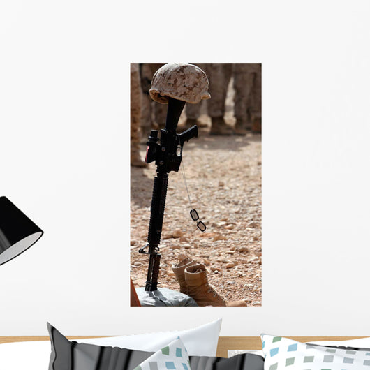 Boots Helmet Rifle and Wall Decal