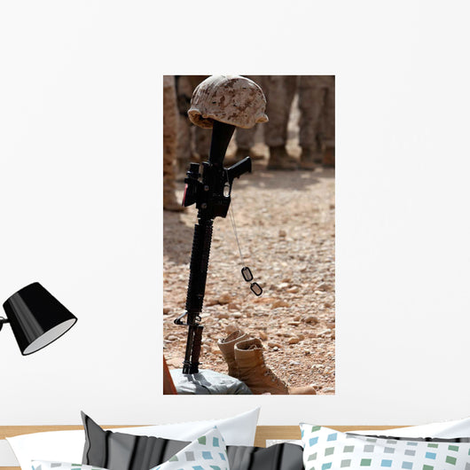Boots Helmet Rifle and Wall Decal
