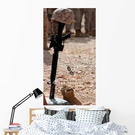 Boots Helmet Rifle and Wall Decal