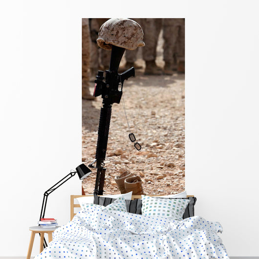 Boots Helmet Rifle and Wall Decal