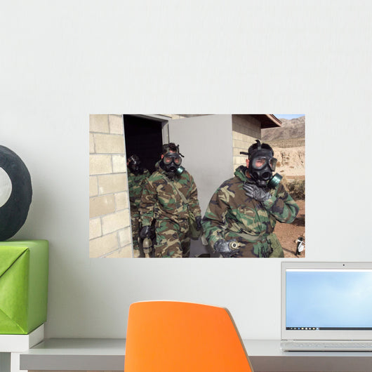 Marine Holds His Chest Wall Decal