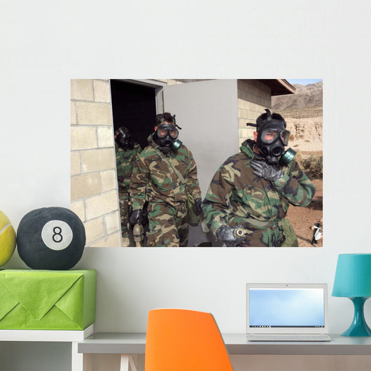 Marine Holds His Chest Wall Decal