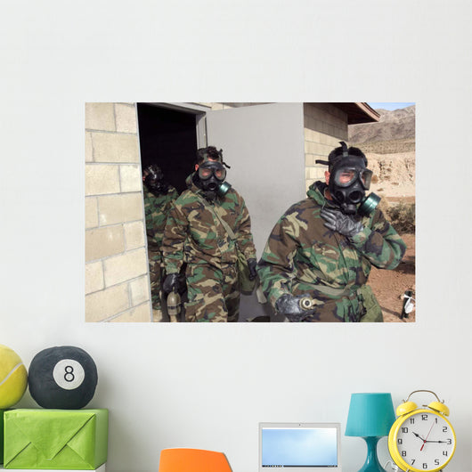 Marine Holds His Chest Wall Decal