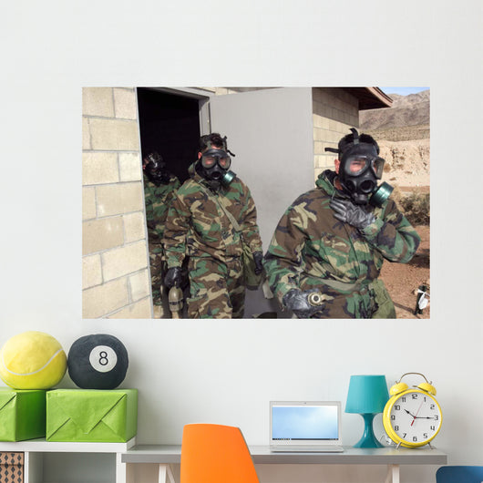 Marine Holds His Chest Wall Decal