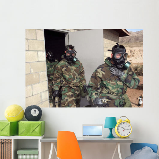 Marine Holds His Chest Wall Decal