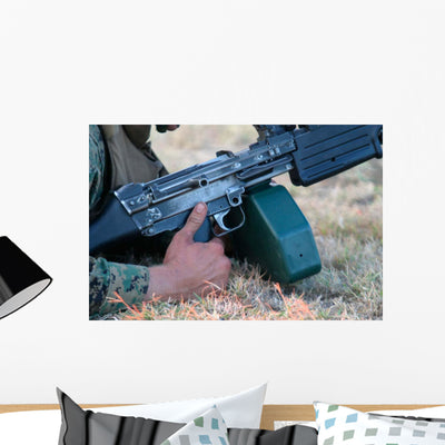 Automatic Rifleman Fixes Weapons Wall Decal shown on a wall