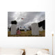 American Flag Flies Half Wall Decal