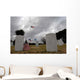American Flag Flies Half Wall Decal