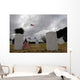 American Flag Flies Half Wall Decal