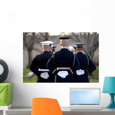 Armed Forces Honor Guard Wall Decal shown on a wall