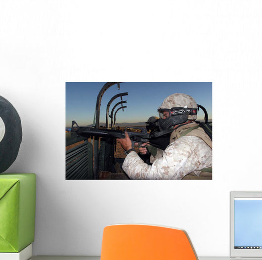 Rifleman Keeps Alert as Wall Decal