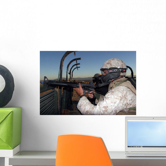 Rifleman Keeps Alert as Wall Decal