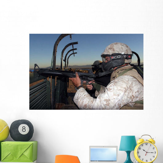 Rifleman Keeps Alert as Wall Decal