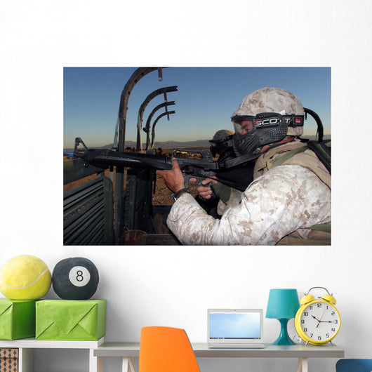 Rifleman Keeps Alert as Wall Decal
